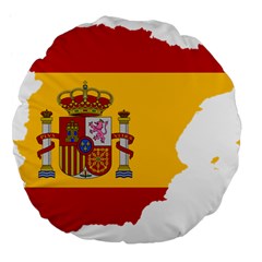 Spain Country Europe Flag Borders Large 18  Premium Flano Round Cushions by Sapixe