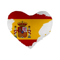 Spain Country Europe Flag Borders Standard 16  Premium Flano Heart Shape Cushions by Sapixe