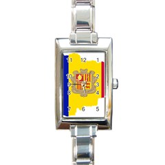 Andorra Country Europe Flag Rectangle Italian Charm Watch by Sapixe