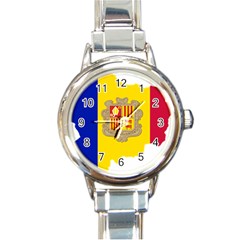 Andorra Country Europe Flag Round Italian Charm Watch by Sapixe