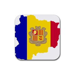 Andorra Country Europe Flag Rubber Coaster (square)  by Sapixe