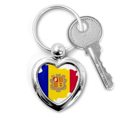 Andorra Country Europe Flag Key Chain (heart) by Sapixe