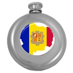 Andorra Country Europe Flag Round Hip Flask (5 oz) Front