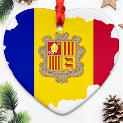 Andorra Country Europe Flag Heart Ornament (two Sides) by Sapixe