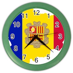 Andorra Country Europe Flag Color Wall Clock by Sapixe