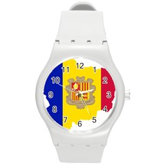 Andorra Country Europe Flag Round Plastic Sport Watch (m) by Sapixe