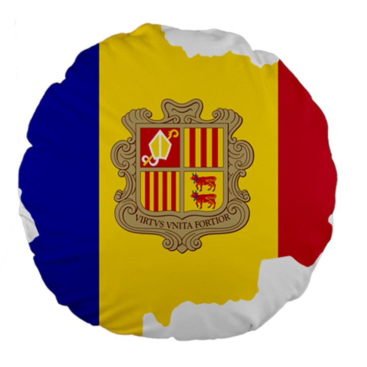 Andorra Country Europe Flag Large 18  Premium Round Cushions