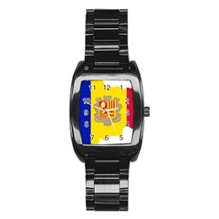 Andorra Country Europe Flag Stainless Steel Barrel Watch by Sapixe