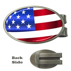 America Usa United States Flag Money Clips (oval)  by Sapixe