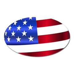 America Usa United States Flag Oval Magnet by Sapixe