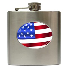 America Usa United States Flag Hip Flask (6 Oz) by Sapixe