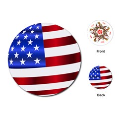 America Usa United States Flag Playing Cards Single Design (round) by Sapixe