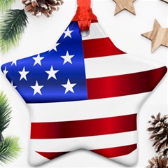 America Usa United States Flag Star Ornament (two Sides) by Sapixe