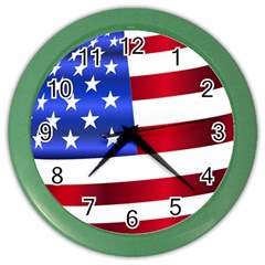 America Usa United States Flag Color Wall Clock by Sapixe