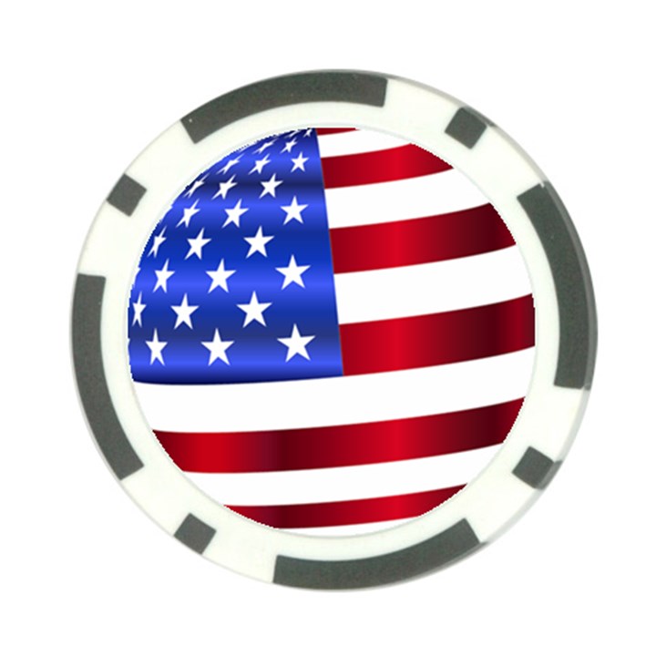 America Usa United States Flag Poker Chip Card Guard