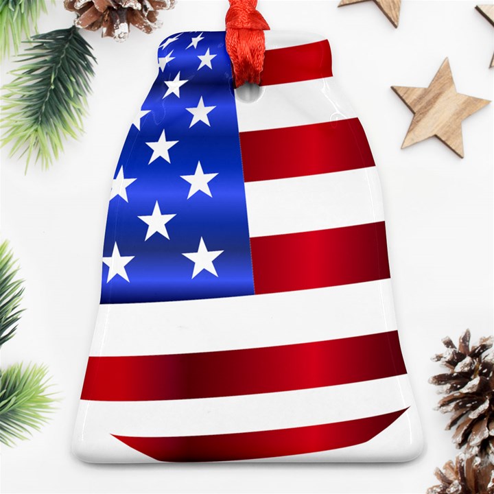 America Usa United States Flag Ornament (Bell)