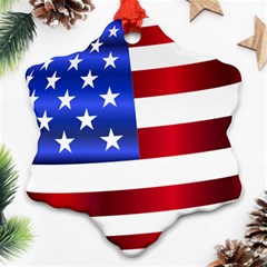 America Usa United States Flag Snowflake Ornament (two Sides) by Sapixe