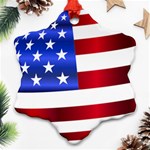 America Usa United States Flag Snowflake Ornament (Two Sides) Front