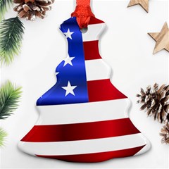 America Usa United States Flag Christmas Tree Ornament (two Sides) by Sapixe