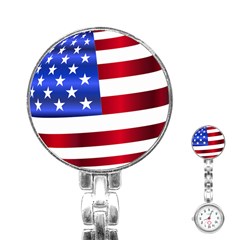 America Usa United States Flag Stainless Steel Nurses Watch by Sapixe