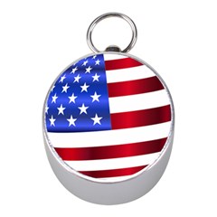 America Usa United States Flag Mini Silver Compasses by Sapixe