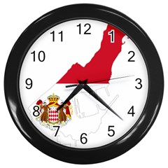 Monaco Country Europe Flag Borders Wall Clock (black) by Sapixe