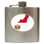 Monaco Country Europe Flag Borders Hip Flask (6 oz) Front