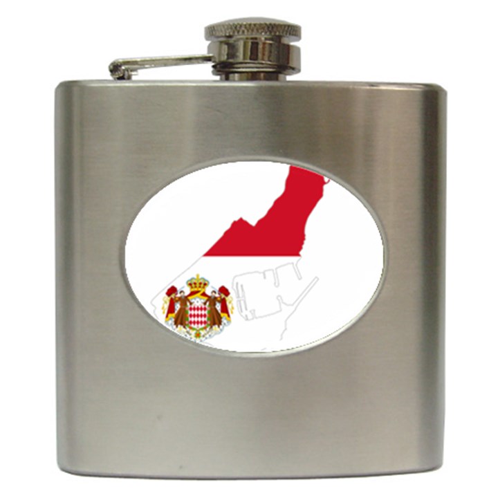 Monaco Country Europe Flag Borders Hip Flask (6 oz)