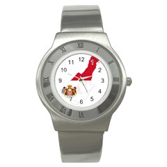 Monaco Country Europe Flag Borders Stainless Steel Watch by Sapixe