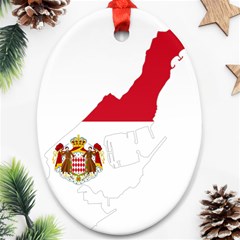 Monaco Country Europe Flag Borders Oval Ornament (two Sides) by Sapixe