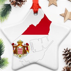 Monaco Country Europe Flag Borders Star Ornament (two Sides) by Sapixe