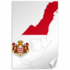 Monaco Country Europe Flag Borders Canvas 12  X 18  by Sapixe