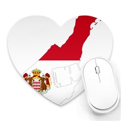 Monaco Country Europe Flag Borders Heart Mousepads by Sapixe