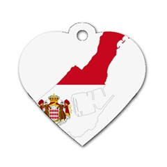 Monaco Country Europe Flag Borders Dog Tag Heart (one Side) by Sapixe