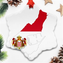 Monaco Country Europe Flag Borders Ornament (snowflake) by Sapixe