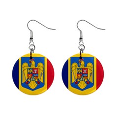 Romania Country Europe Flag Mini Button Earrings by Sapixe