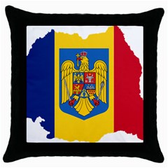 Romania Country Europe Flag Throw Pillow Case (black) by Sapixe