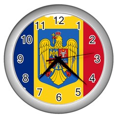 Romania Country Europe Flag Wall Clock (silver) by Sapixe