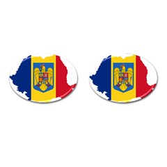 Romania Country Europe Flag Cufflinks (oval) by Sapixe