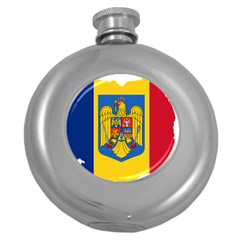 Romania Country Europe Flag Round Hip Flask (5 Oz) by Sapixe