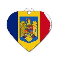 Romania Country Europe Flag Dog Tag Heart (two Sides) by Sapixe