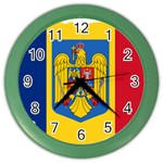 Romania Country Europe Flag Color Wall Clock Front