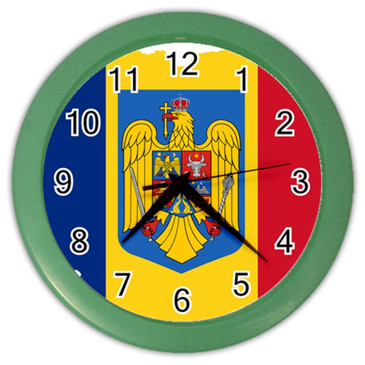 Romania Country Europe Flag Color Wall Clock