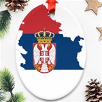 Serbia Country Europe Flag Borders Ornament (Oval) Front