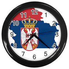 Serbia Country Europe Flag Borders Wall Clock (black) by Sapixe