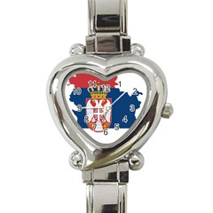 Serbia Country Europe Flag Borders Heart Italian Charm Watch by Sapixe