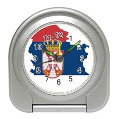 Serbia Country Europe Flag Borders Travel Alarm Clock by Sapixe