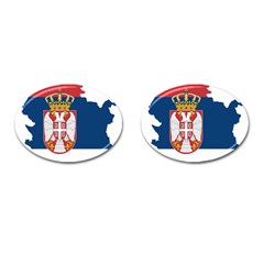 Serbia Country Europe Flag Borders Cufflinks (oval) by Sapixe