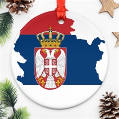 Serbia Country Europe Flag Borders Round Ornament (two Sides) by Sapixe