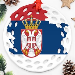 Serbia Country Europe Flag Borders Ornament (round Filigree) by Sapixe